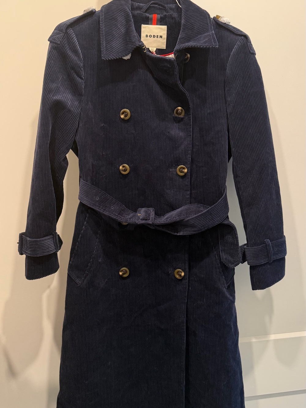 Boden Cheltenham Cord Trench Coat in Size US 8